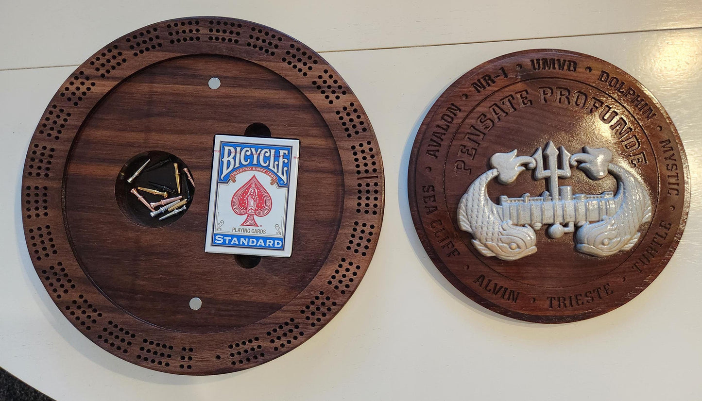 Custom Cribbage Board - US Navy - Submarine Deep Submergence
