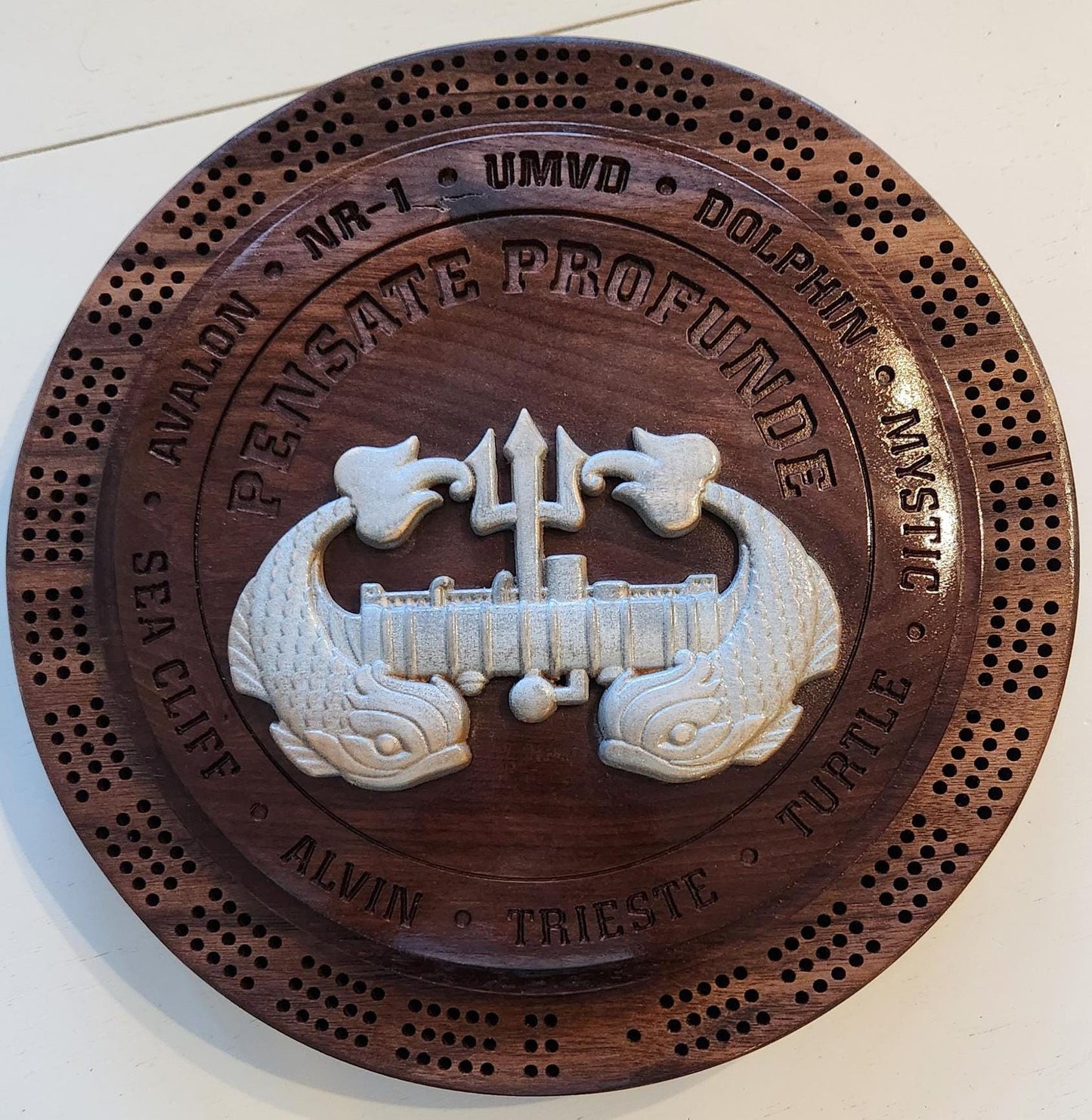 Custom Cribbage Board - US Navy - Submarine Deep Submergence
