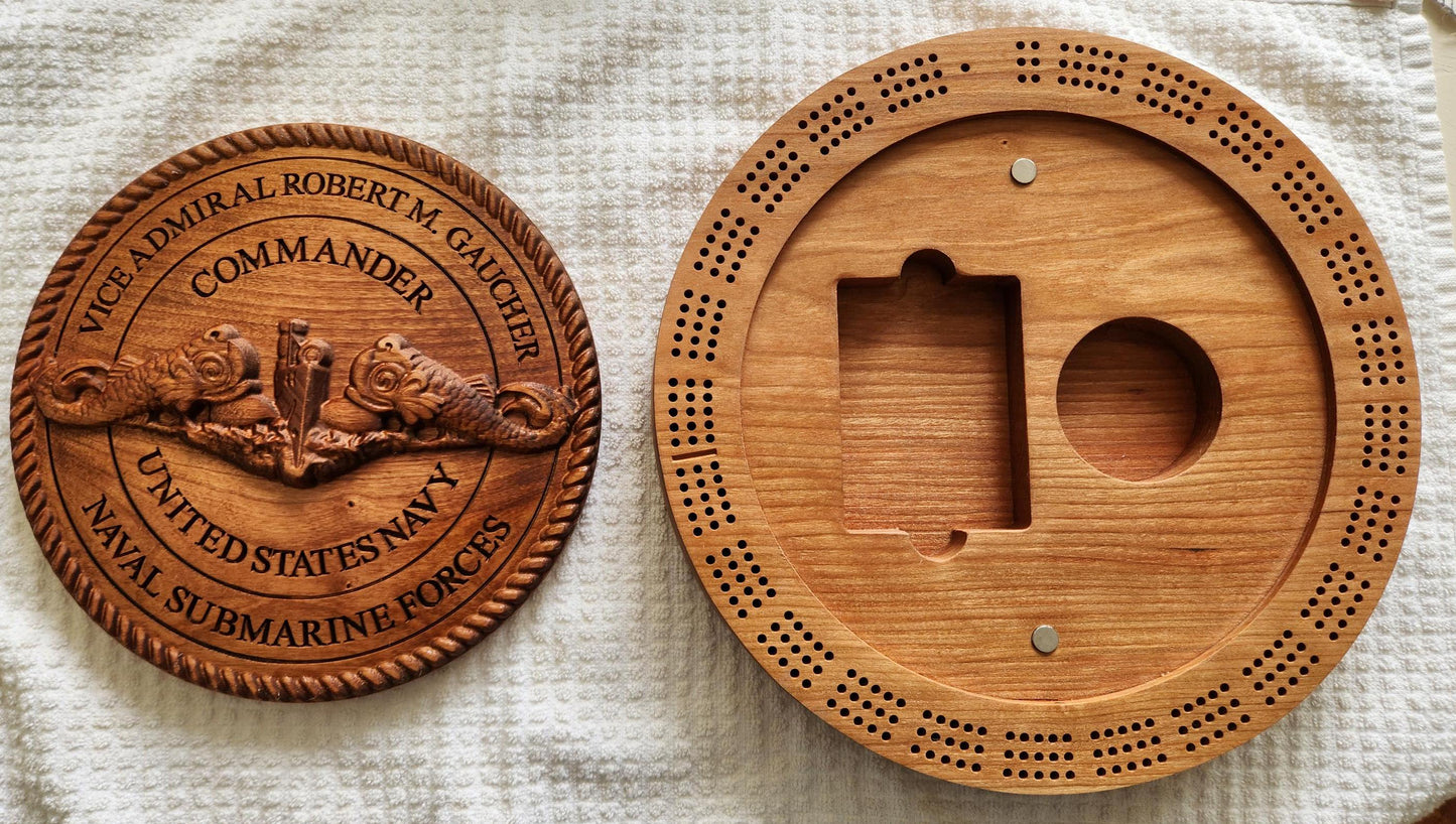 Custom Cribbage Board - US Navy - Submarine