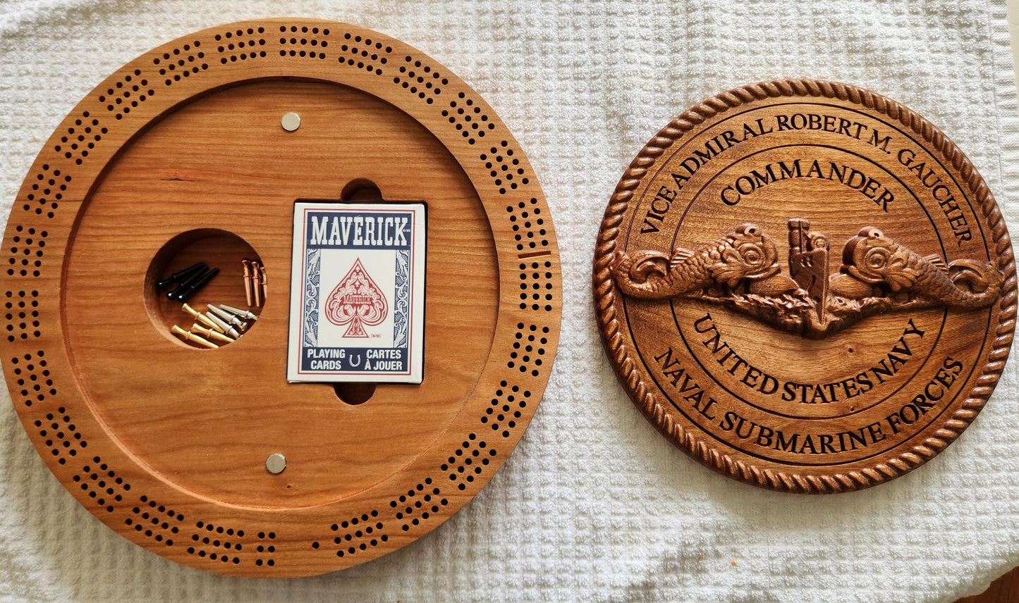 Custom Cribbage Board - US Navy - Submarine